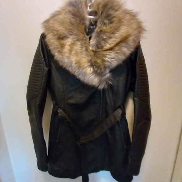 bellivera Jackets & Blazers - Bellivera NWOT Women's Size M Faux Fur Faux Leather Mid Length Jacket